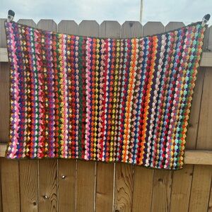 Colorful Handmade Crochet Blanket‎